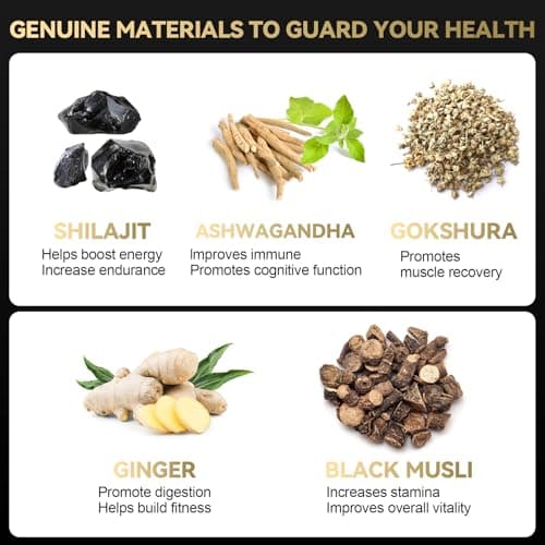 Grevol Himalayan Shilajit Gummies: Gold Grade Shilajit Riched with Ashwagandha Fulvic Acid & 85+ Trace Minerals - No Added Sugar - Individually Wrapped - for Men & Women - 60 Gummy - Thumbnail 2