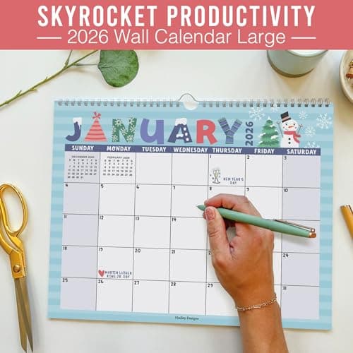 2026 Calendar Wall - 2026 Wall Calendar Large, 18-Month Hanging Calendars for School, Home & Office, Academic Monthly Calendar from January 2026 to June 2027, Back to School Teacher Gifts - Thumbnail 6