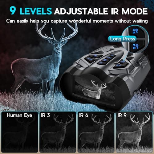 WISHBETY 4K Night Vision Goggles for Adults,16X Zoom Night Vision Binoculars with 1000FT Infrared Range,5000mAh Rechargeable Battery,3.5" Screen,Include 32GB Card,Gift for Mens and Outdoor Enthusiasts - Thumbnail 5