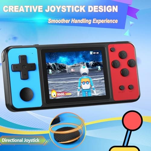 KAVOYI 32 Bit Handheld Games for Kids Built-in 139 Retro Video Games,3.0" IPS Screen Rechargeable Portable Arcade Gaming Player,Electronic Travel Toys for Boys Girls Birthday Blue-Red - Thumbnail 4