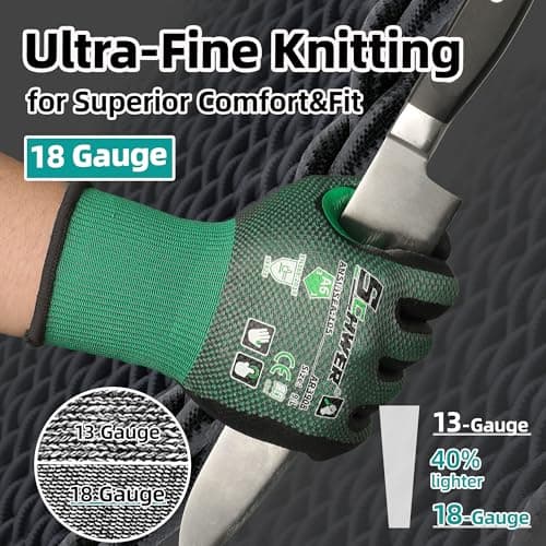 Schwer AIR-SKIN ANSI A6 Cut Resistant Gloves, AR3908 Cut Proof Glove, Ultra Thin Cutting Glove with Reinforced Thumb, Non-PFAS, Wire & Fiberglass Free, Comfort-Fit Work Glove for Mechanics, S, 1 Pair - Thumbnail 3