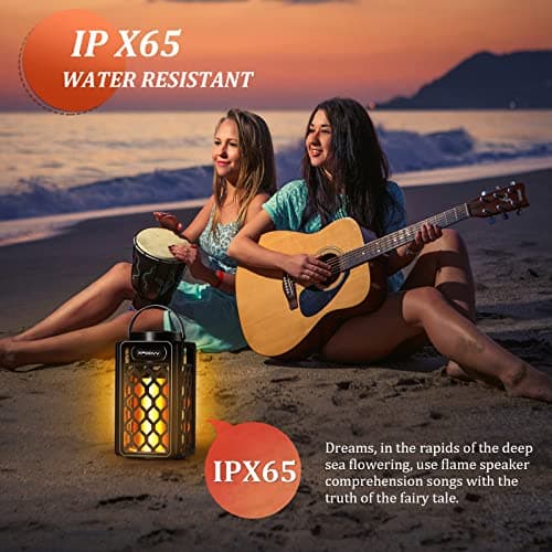 Father's Day Gifts for Dad, Birthday Gifts for Men, Outdoor Bluetooth Speakers Waterproof Portable LED Flame Speaker 10W Bass, Women Couples, Patio Porch Garden Home Backyard Decor (2 Pack) - Thumbnail 4