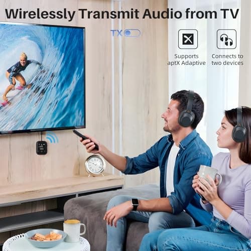 1Mii SafeFly Min+ Bluetooth Transmitter and Receiver,Bluetooth Adapter for Airplane, Supports to 2 AirPods/Headphones,Use with Any 3.5mm Jack on Airplanes, Gym, TVs, Car, Home, Boat(White) - Thumbnail 3