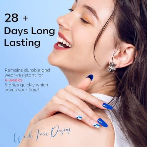 modelones Blue Gel Nail Polish Set 6 Colors, 2026 Spring Pastel Royal Navy Sky Icy Klein Blue Glitter Gel Polish Kit Light to Dark Shades Soak Off All Seaones Nail Art Gel Salon DIY Manicure Gift - Thumbnail 5