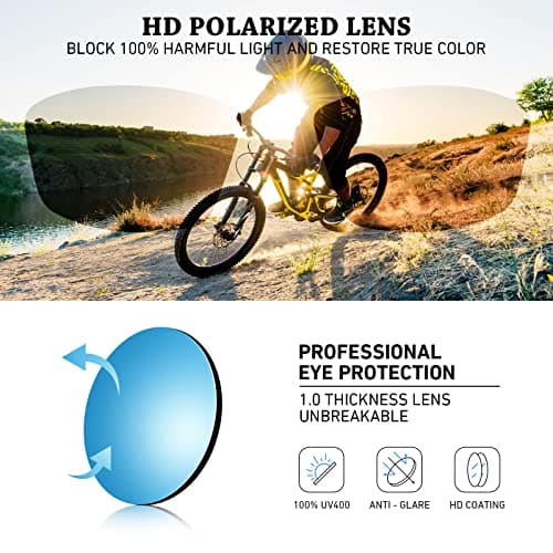 WEAROYO Polarized Sports Sunglasses for Men Women,Cycling Running Driving Fishing Trekking Sun Glasses 100% UV Protection - Thumbnail 2