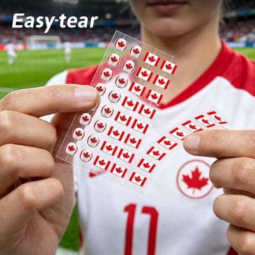 Anchiray Canada Flag & Soccer Design Hydrocolloid Pimple Patches for Face - with Tea Tree Oil, Salicylic Acid & Calendula Extract, for Team Canada Soccer Fans, Available day and night, 80 Counts - Thumbnail 4