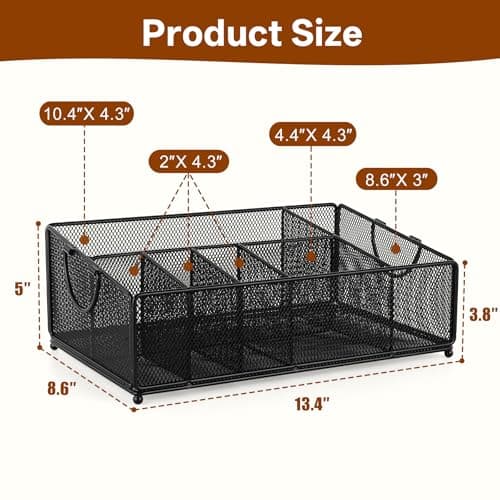 Cairondin Large Paper Plate and Silverware Caddy for Countertop Party Picnic Camping, Plastic Cutlery Holder Organizer for Disposable Plate Cup Flatware Utensil Napkin, Black - Thumbnail 2
