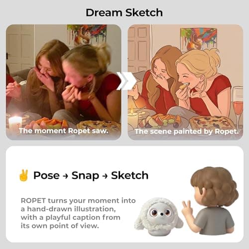 ropet KAMOMO Companion Interactive Robot Pet, Emotional Support for Kids and Adults, AI Desk Robots, Anxiety Relief Comfort Gift - Thumbnail 6