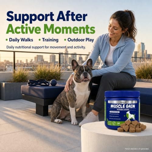 Xiderdl 11-in-1 Muscle & Weight Support Chews for Dogs – High Protein Supplement with Amino Acids, BCAAs, Antioxidants & Vitamins – Muscle Support Soft Chews for Puppies & Adult Dogs, 120 Count - Thumbnail 4