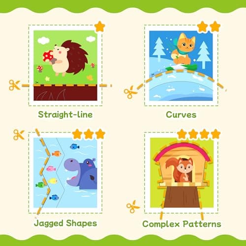 YPLUS Scissor Skills Activity Book for Kids Ages 3–7, 40 Paper Cutting Projects with Safety Scissors, Preschool Paper Craft Supplies for Fine Motor Skills & Art Learning - Thumbnail 3