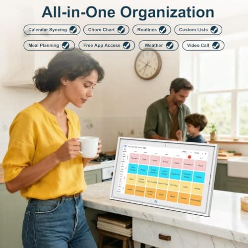2026 Calendar 15 inch Digital Picture Frame Wall Planner & Chore Chart, IPS Touchscreen Interactive Display, Smart Family Schedules, for Seamless Scheduling, Gift for Christmas Family - Thumbnail 3