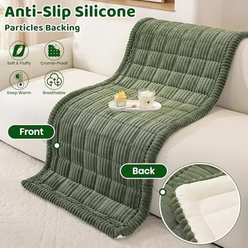 Royhom Couch Cover for Dogs Washable, Soft Thick Pet Couch Covers for Sofa, Pawcart Couch Protector Pet Friendly, Furniture Covers Dog Mat for Couches and Sofas (Green, 35.4 x 82.7 Inch) - Thumbnail 5