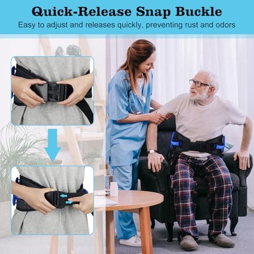 supregear Gait Belt - Anti-Slip Transfer Belt for Seniors, Nursing Safety Patient Assist with 7 Handles - Elderly, Bariatric, Handicap, Physical Therapy - PT Gate Strap Quick-Release Buckle - Thumbnail 5