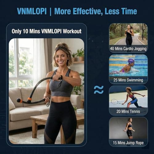 Vnmlopi Ropeless Battle Rope with Adjustable Weights, Weighted Cordless Battle Ropes for Home Gym, Portable Strength Training Equipment for Small Space Workout, Heavy Duty 2-Pack Set - Thumbnail 3