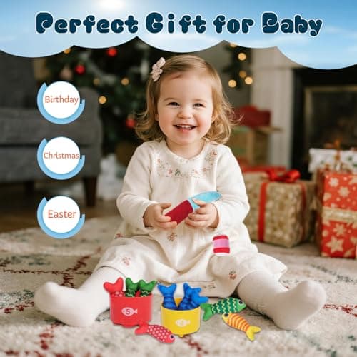 Baby Montessori Sensory Toy 6-18 Months, Ocean Soft Cloth Activity Toy - Thumbnail 6