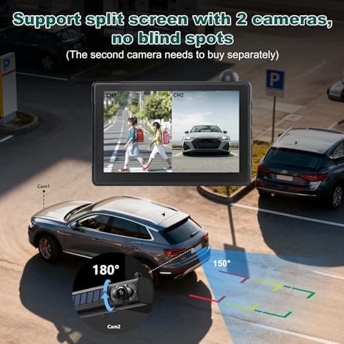Rvsisytm 1080P Solar Wireless Backup Camera with 5in Monitor, 5000mAh Rechargeable Battery and Solar Panel, IP69K Waterproof, IR Night Vision, Support 2 Cameras, for Car, RV, Trailer, Camper (0092) - Thumbnail 5