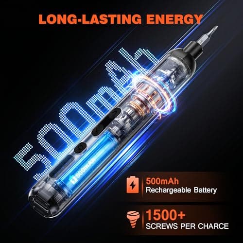 138-IN-1 Electric Screwdriver Set Cordless, Rechargeable Screw Driver with LED Light, 120 Precision Bits, Magnetic Storage Professional Home Repair Tool Kit for Electronics, Camera, Watch, PC RC - Thumbnail 5