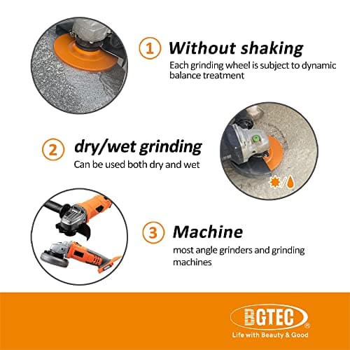 5" Diamond Grinding Wheels, BGTEC 14-Segment Turbo Row Grinding Cup Wheel for Grinder Polishing and Cleaning Marble Concrete Masonry, 1pc - Thumbnail 4