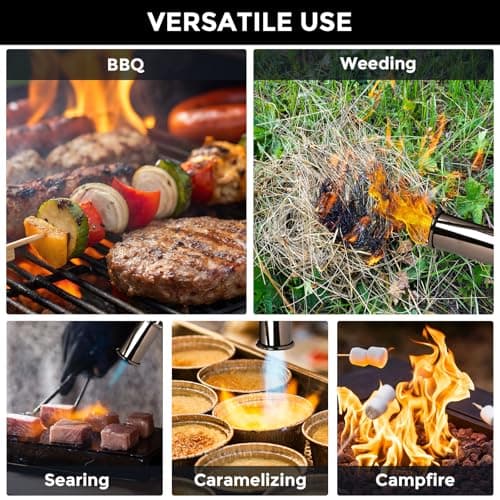Yunvolx Propane Torch Gun, 3272°F/1800℃ Adjustable Flame Torch Lightweight Safe for Cooking, Camping, DIY Repairs & Outdoor Use, Safe Handheld Torch (Propane Tank Not Included) - Thumbnail 3
