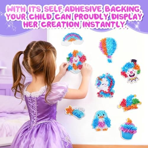9PC Poke Art Kit for Girls Ages 4-8 | Princess Theme DIY Craft Kit | Mess-Free Fabric Puncture Painting | Creative Activity Gift for 6-12 Year Old Girls | Birthday Party Art Set - Thumbnail 6