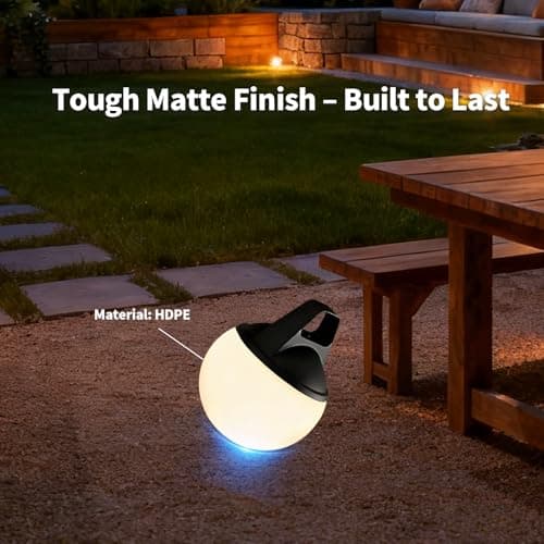 Cordless Smart Bluetooth Danish Design Globe Lamp with Rope,Outdoor Warterproof IP67,APP control Touch control,Adjustable Brightness for Bedroom Living Room Bathroom Camping Restaurant Dimmable Light - Thumbnail 6