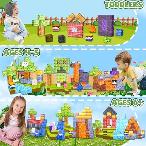 Winchoice 170PCS 1 Inch Magnetic Blocks, Magnet Cubes Building Toys for 3+ - Thumbnail 2