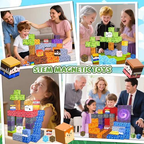 Winchoice 170PCS 1 Inch Magnetic Blocks, Magnet Cubes Building Toys for 3+ - Thumbnail 5