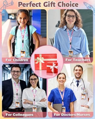 JroyJoy Inspirational ID Badge Holder with Lanyard & 360° Rotation Heavy-Duty Retractable Reel - Ideal for School ID Badge, Name Card, Work ID for Doctors, Nurses, Teachers, Students, Office Workers - Thumbnail 3