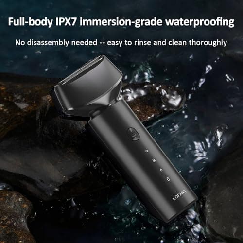 Electric Razor for Men with Floating Dual Blade Head, Rechargeable Wet & Dry Electric Razor, USB-C Cordless Mens Shaver with Travel Lock for Face Grooming - Thumbnail 4