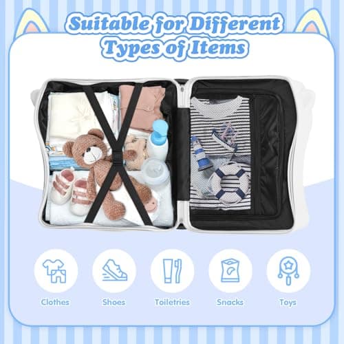 smilesun 20" Ride-On Travel Suitcase for Kids, Cute Ear Toddler Carry on Luggage with Spinner Wheels, Children Rolling Trolly Luggage with Combination Lock (Matte White with Rope) - Thumbnail 5