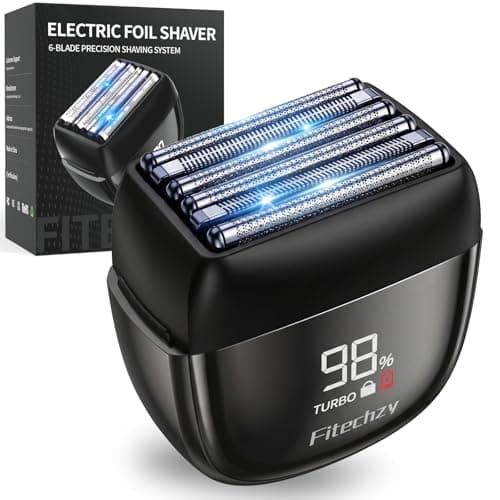 Electric Foil Shaver for Men, 0.05mm Ultra-Thin Foil Electric Razor for Thick Coarse Beard, Wet & Dry Cordless Rechargeable Shaver, IPX7 Waterproof Face Shaver with LED Display for Home Travel Gym - Image 1
