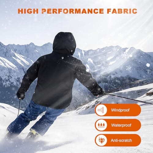Brimekey Heated Jackets for Women with Fleece Lining, 20000mAh 7.4V Battery Pack Women's Heated Coat, 6 Heating Zones Windproof Waterproof Electric Hoodie Jacket Skiing Hunting - Thumbnail 5