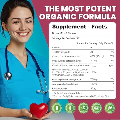 Wekannufod Ashwagandha Gummies 1000mg, 60 Count – Organic Root Extract, Daily Adaptogen Gummies, Non-GMO, Sugar Free & Gluten Free - Thumbnail 2