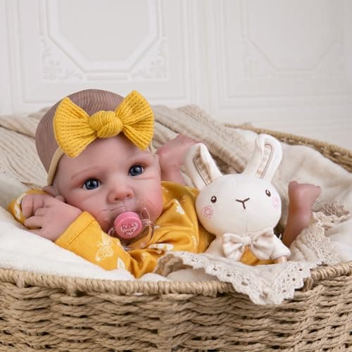 Milidool Lifelike Reborn Baby Dolls - 20 Inch Newborn Baby Doll Girl with Soft Weighted Body, Cute Soft Poseable Realistic Real Life Baby Dolls with Complete Accessories for 3+ Years Old Gifts - Thumbnail 2