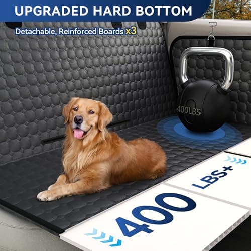 Back Seat Extender for Dogs, PU Leather Waterproof Dog Car Seat Cover for Back Seat with Hard Bottom Holds 400LBs, 2025 Upgraded Sturdy Dog Hammock for Cars/Trucks/SUVs, Anti-Scratch, Easy to Clean - Thumbnail 4