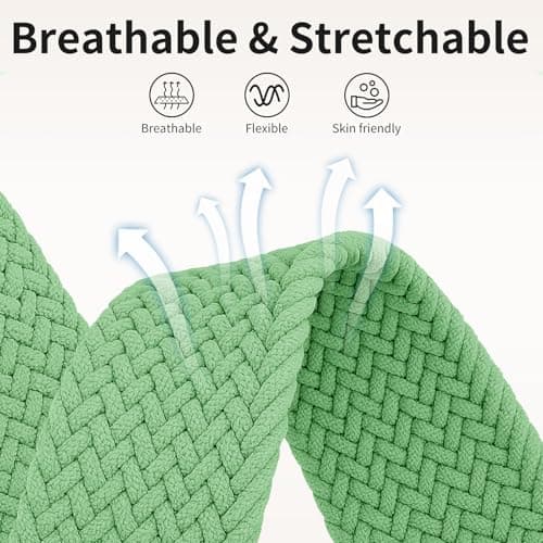 Chinber Braided Band Compatible with Apple Watch Bands 40mm 38mm 41mm 42mm 44mm 45mm 46mm 49mm,Magnetic Soft Nylon Stretchy Strap with Designer Bling Crown Strap for Series 10/9/8/7/6/5/4/3/2/SE/Ultra - Thumbnail 5