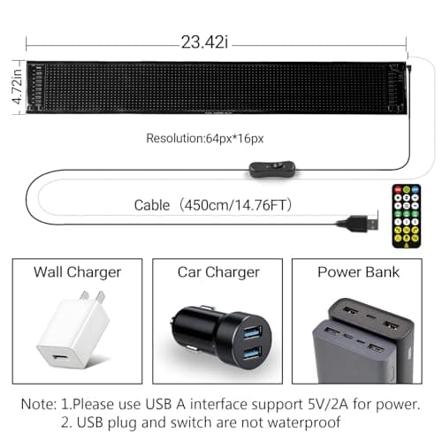 dalattin Devil Eyes Light for Windshield, 23.42"x4.72" High-Brightness USB LED Display, APP/Remote Control for Custom Text & Animation, Multi-Panel Sync for Cars Trucks SUVs, USB-Powered - Thumbnail 2