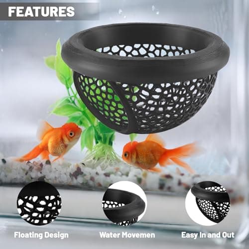 Ptazucv Floating Betta Hammock & Shrimp Shelter – 3D Printed Aquarium Decor with Feeding Ring, Safe Resting Spot for Betta Fish, Shrimp and Small Fish（Black） - Thumbnail 2