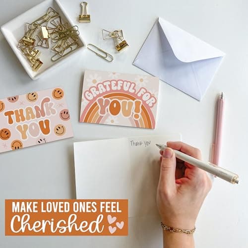 Hadley Designs 54 Bulk Thank You Cards with Envelopes - Thank You Cards for Kids & Adults, Appreciation Card for Birthdays, Baby Shower, Teacher, Small Business, Party Guests, Coworkers & Holidays - Thumbnail 5
