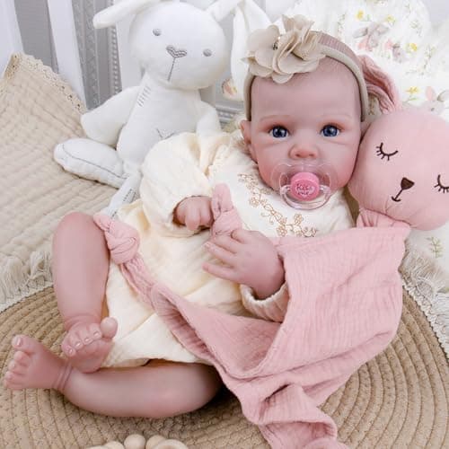 Milidool Realistic Reborn Baby Dolls - 20 Inch Cute Lifelike Real Life Baby Dolls Newborn Baby Dolls Girl Soft Cloth Body with Accessories for 3+ Year Old Girls Gifts - Thumbnail 5