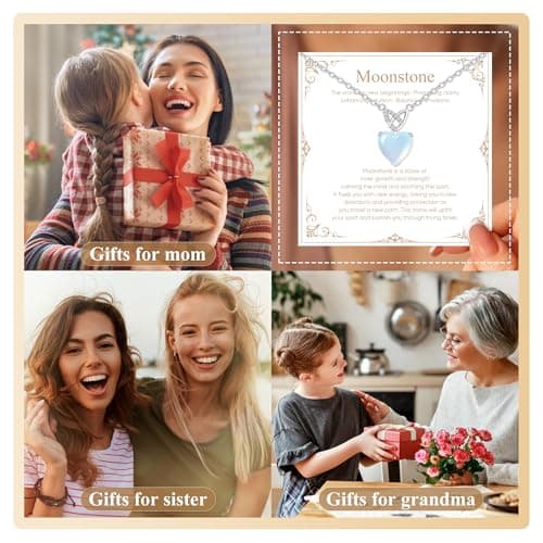 Myfresty 925 Sterling Silver Moonstone Necklace New Beginnings, Moonstone Jewelry June Birthstone Necklace for Women, Inspirational Graduation Gifts for Daughter Best Friend Mom Birthday Gifts - Thumbnail 4