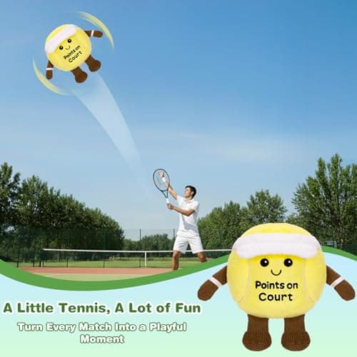 Dalycro Tennis Ball Plush Keychain for Backpack, Cute Tennis Ball Gift for Coach Sports Fans Lover Women Men (Yellow) - Thumbnail 4