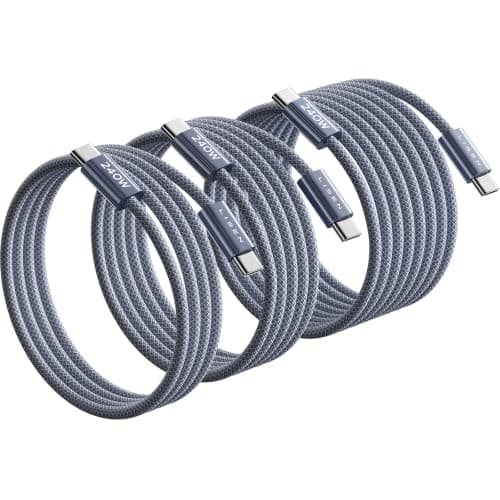 LISEN 240W USB C to USB C Cable【3.3ft+6.6ft+10ft/3 Pack】 Computer Security Cables Type C Charger Fast Charging Cord USB C Cable for iPhone 17 16 iPad MacBook Air Pro Samsung S25 - Image 1