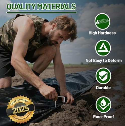 XINCAMPING 52 Pack 11 Gauge Landscape Staples - 6 Inch Heavy Duty Galvanized Garden Stakes, Adjustable Rust-Proof U-Shaped Plant Cover Spikes & Sod Pins for Weed Barrier, Fabric, Yard - Thumbnail 3