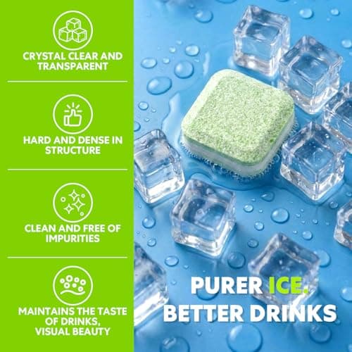 blue fresh Ice Machine Cleaner Tablets for Hard Water - 28 Pack Nickel Safe Scale Removal for Countertop Portable Commercial Nugget Ice Makers, Compatible with Opal, GE Profile, Frigidaire - Thumbnail 3