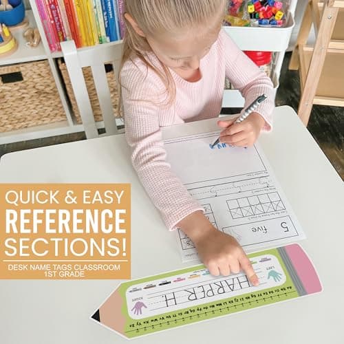 Hadley Designs Desk Name Tags for Classroom –36 Student Name Tags for Desks, 14.5x4 Name Plates for Classroom Decor, Teacher Supplies Pastel Nametags, 1st-3rd Grade Kindergarten Preschool Must Haves - Thumbnail 4