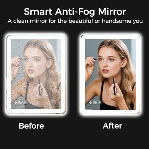 24"x32" LED Bathroom Vanity Mirror with Lights, Anti-Fog, Dimmable, Lighted Bathroom Mirror for Wall, Rounded-Corner, Memory Function, 5mm Shatter-Proof Tempered Glass, Backlit & Front Lit - Thumbnail 2