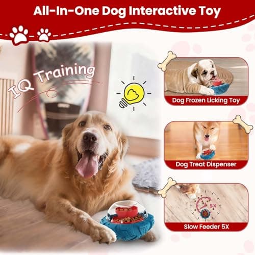 YINEYA Interactive Dog Toy, Puzzle Toy with Adjustable Treat Dispensing & DIY Frozen Treats, Dog Enrichment Toys to Keep Them Busy and Mental Stimulation - Thumbnail 6