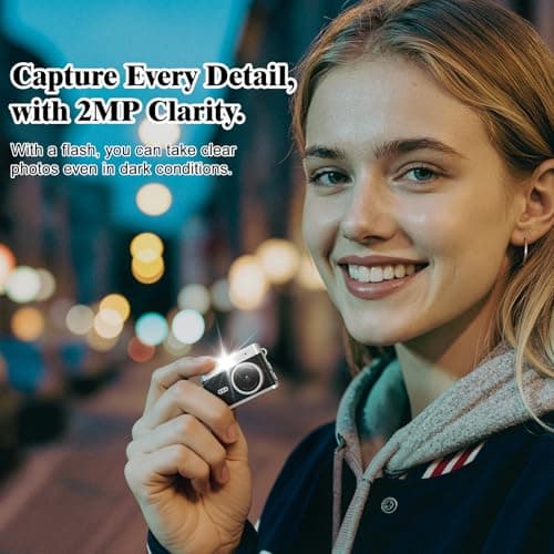 Mini Keychain Camera,Retro 1080P Pocket Camera 32GB Card Ultra-Portable Tiny Video Recorder 6 Filters Small Vintage Bag Charm Travel Study Camping Party Snap Collectible Gift Kids Teens Adult Beginner - Thumbnail 5