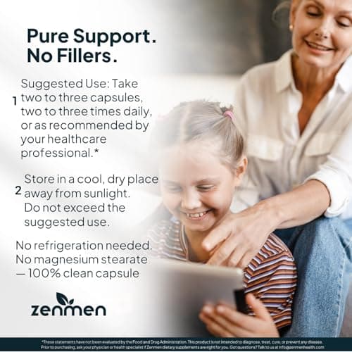 Zenmen Daily Tick Guard Immune Support Supplement - Improved Formula - Japanese Knotweed, Cat's Claw, Chinese Skullcap, Cryptolepis Sanguinolenta, Sweet Wormwood - 180 Vegan Capsules, Made in The USA - Thumbnail 3